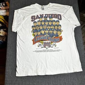 Vintage San Diego Padres 1998 League Champs MLB Men's White Tshirt
